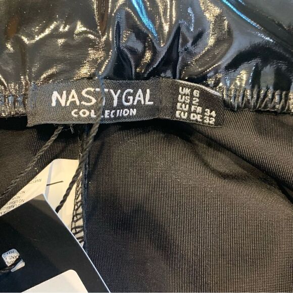 Nasty Gal Vinyl Petite Leggings Black Size 2 - Picture 8 of 11